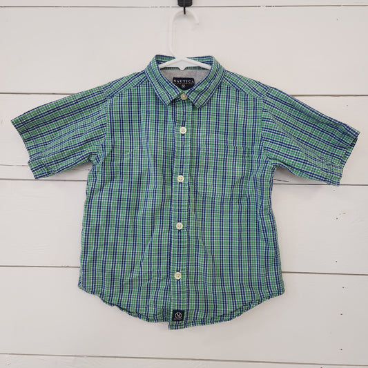 Size 4t | Nautica Green Button Up