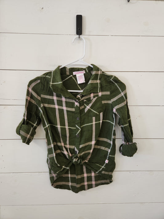 Size 10 | Tommy Bahama Tie Front Green Plaid Shirt