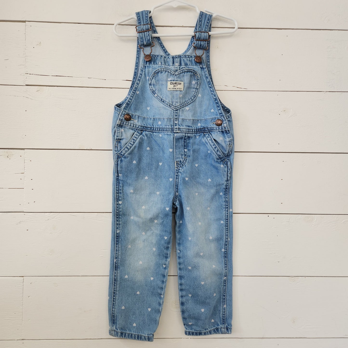 Size 3t | Oshkosh Heart Overalls