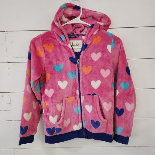 Size 10 | Hatley Heart Zip Up Sweater