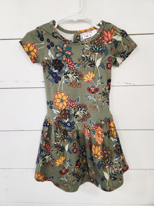 Size 2t | DotDotSmile Green Floral Dress