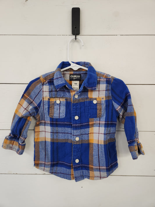 Size 18m | Osh Kosh Blue Flannel Buttondown