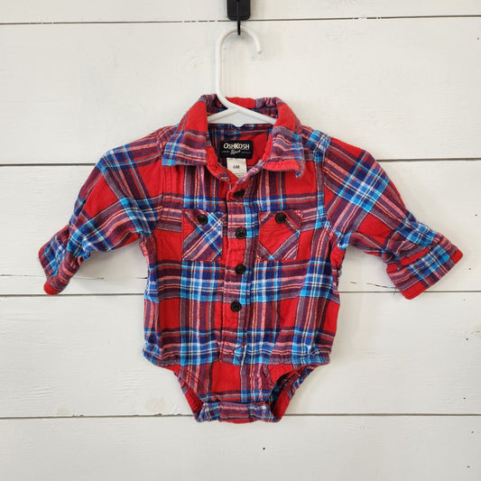 Size 6m | B'Gosh Flannel Bodysuit