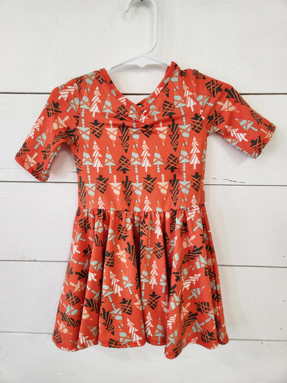 Size 12-24m | Dot Dot Smile Christmas Tree Dress (Cool/Slinky) *stain