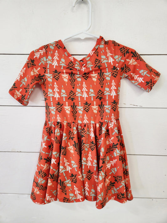 Size 12-24m | Dot Dot Smile Christmas Tree Dress (Cool/Slinky) *stain