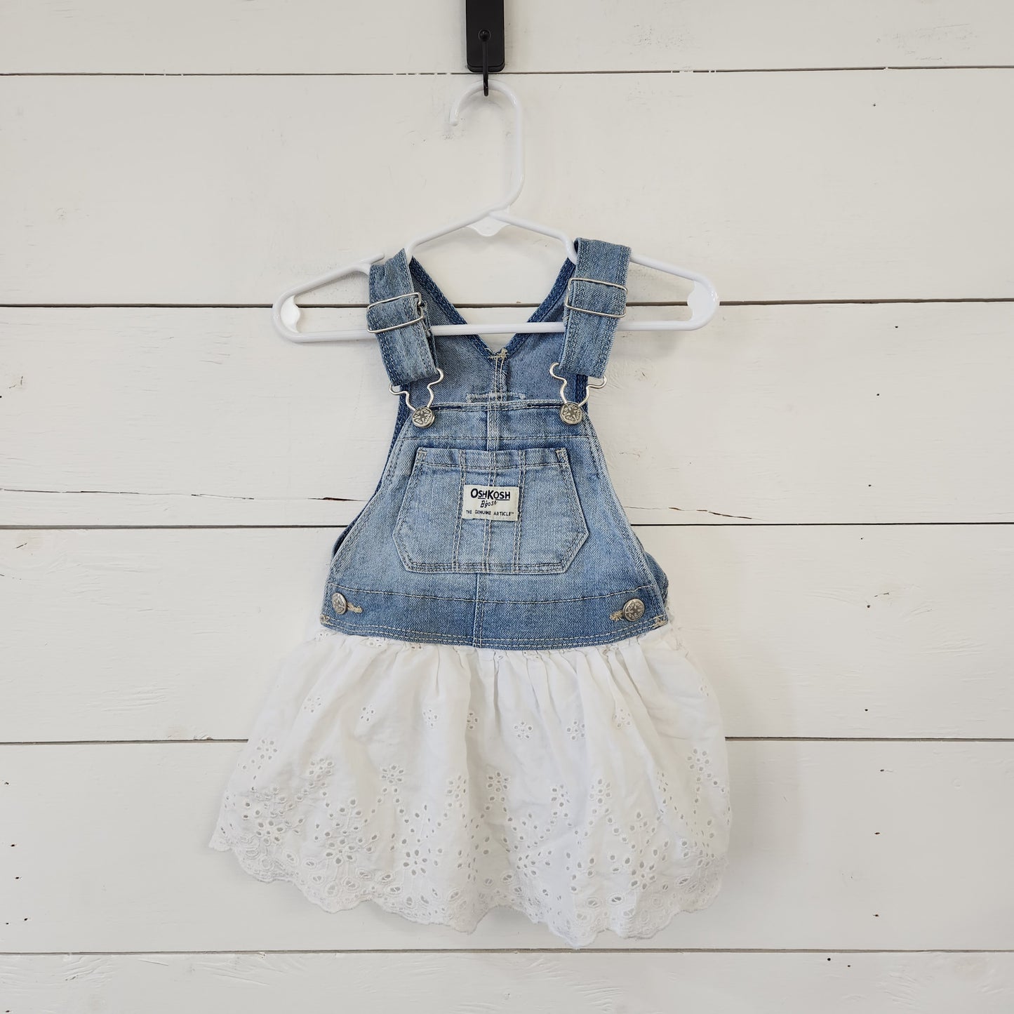 Size 12m | OshKosh Denim and White Cotton Dress