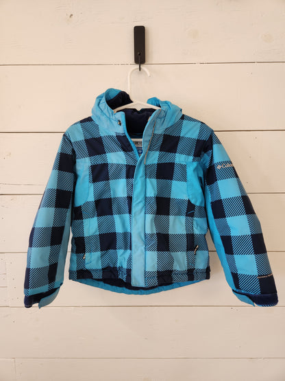 Size 3t | Columbia Blue Gingham Winter Coat *holes