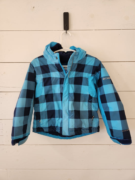 Size 3t | Columbia Blue Gingham Winter Coat *holes