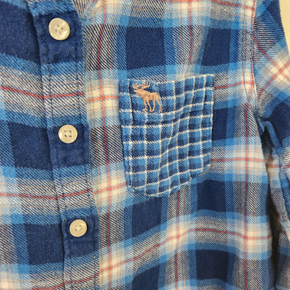 Size 7-8 | Abercrombie Kids Blue Flannel