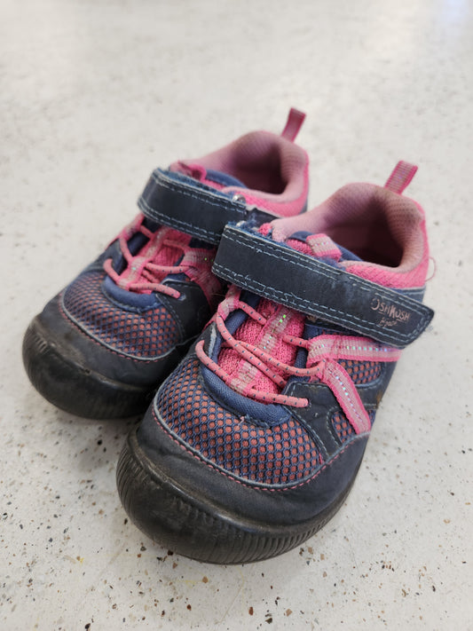 Size 7 | Osh Kosh Pink & Blue Velcro Shoes *wear