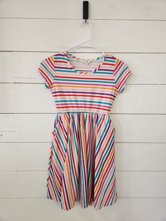 Size 10 | Emma & Elsa Striped Twirl Dress with Pockets