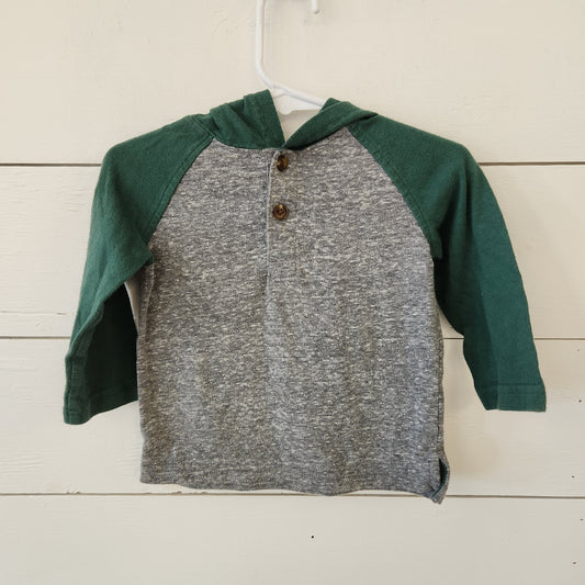 Size 6-12m | Crazy 8 Henley Hooded Shirt