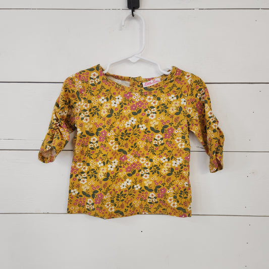 Size 4 | Little Lass Yellow Floral Shirt