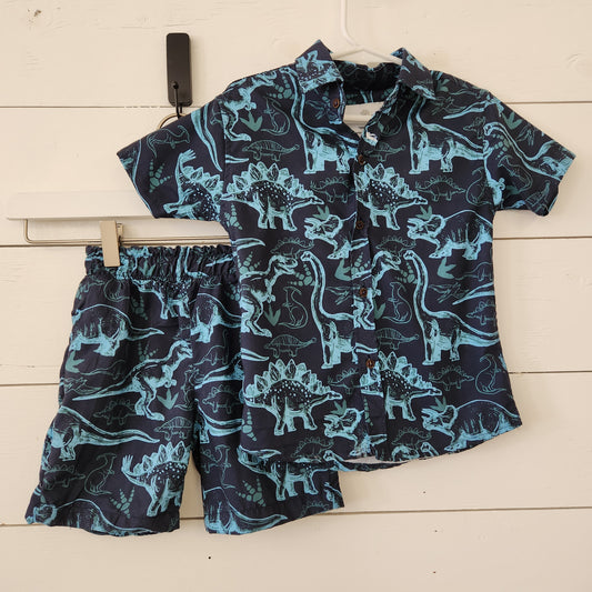 Size 3t | Craft + Flow Button Down Shirt/Short Set