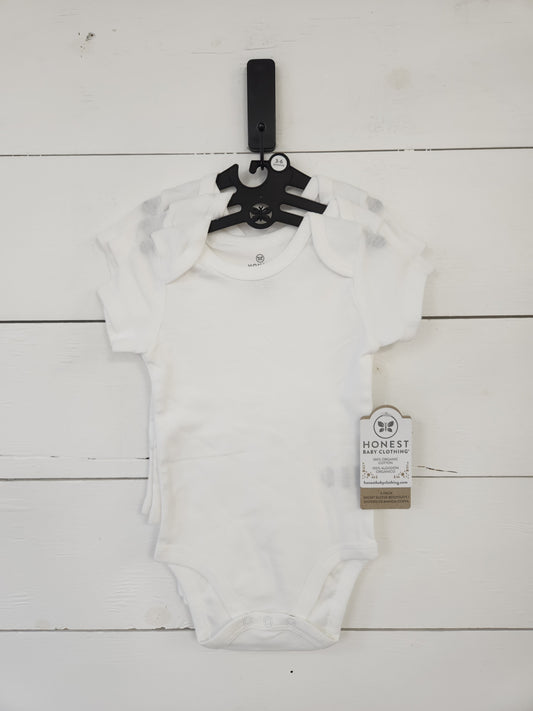Size 3-6m | Honest Co 3pc White Bodysuit Set NWT