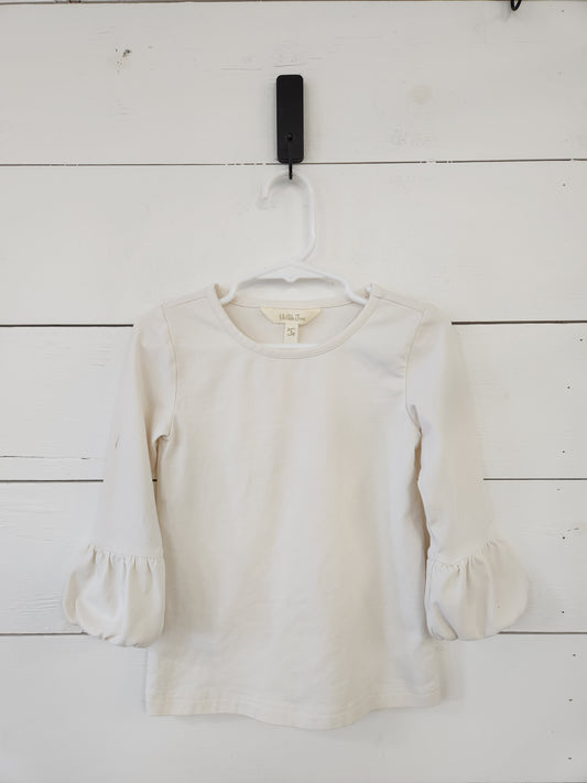 Size 4t | Matilda Jane Cream Bubble Sleeve Shirt *stain