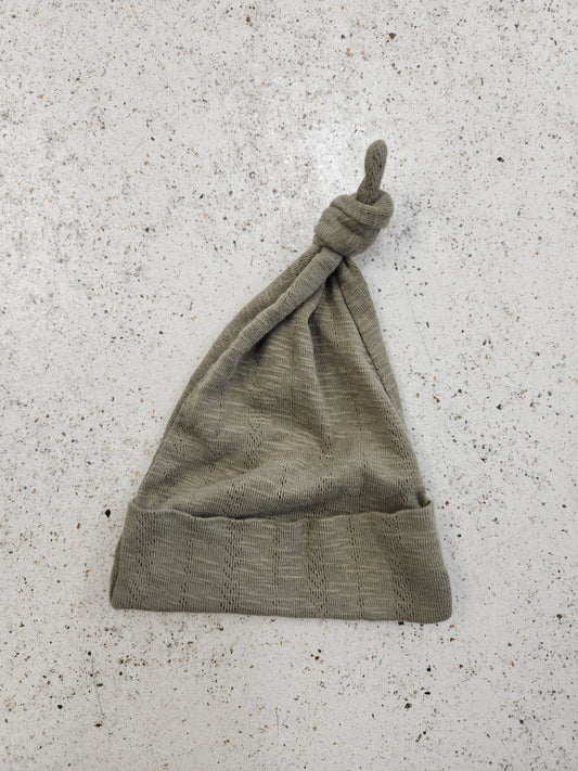 Size NB | Kate Quinn Green Top Knot Hat