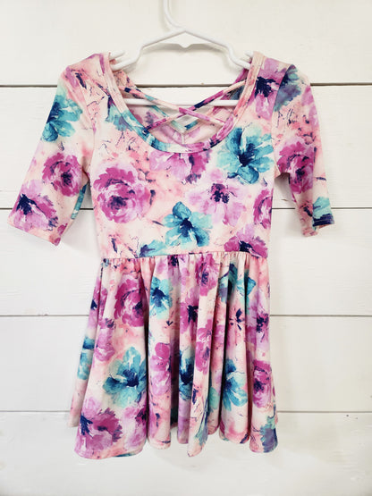 Size 2t | DotDotSmile Purple Floral Dress