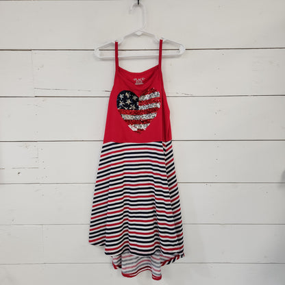 Size 7-8 | Place Changing Sequin Heart Dress