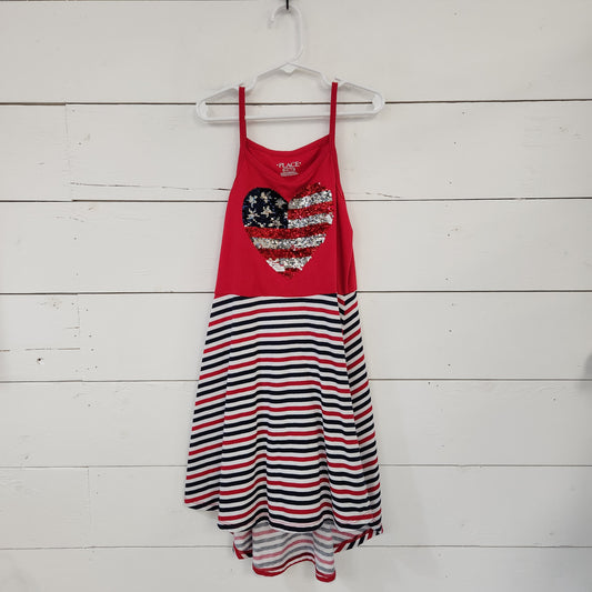 Size 7-8 | Place Changing Sequin Heart Dress