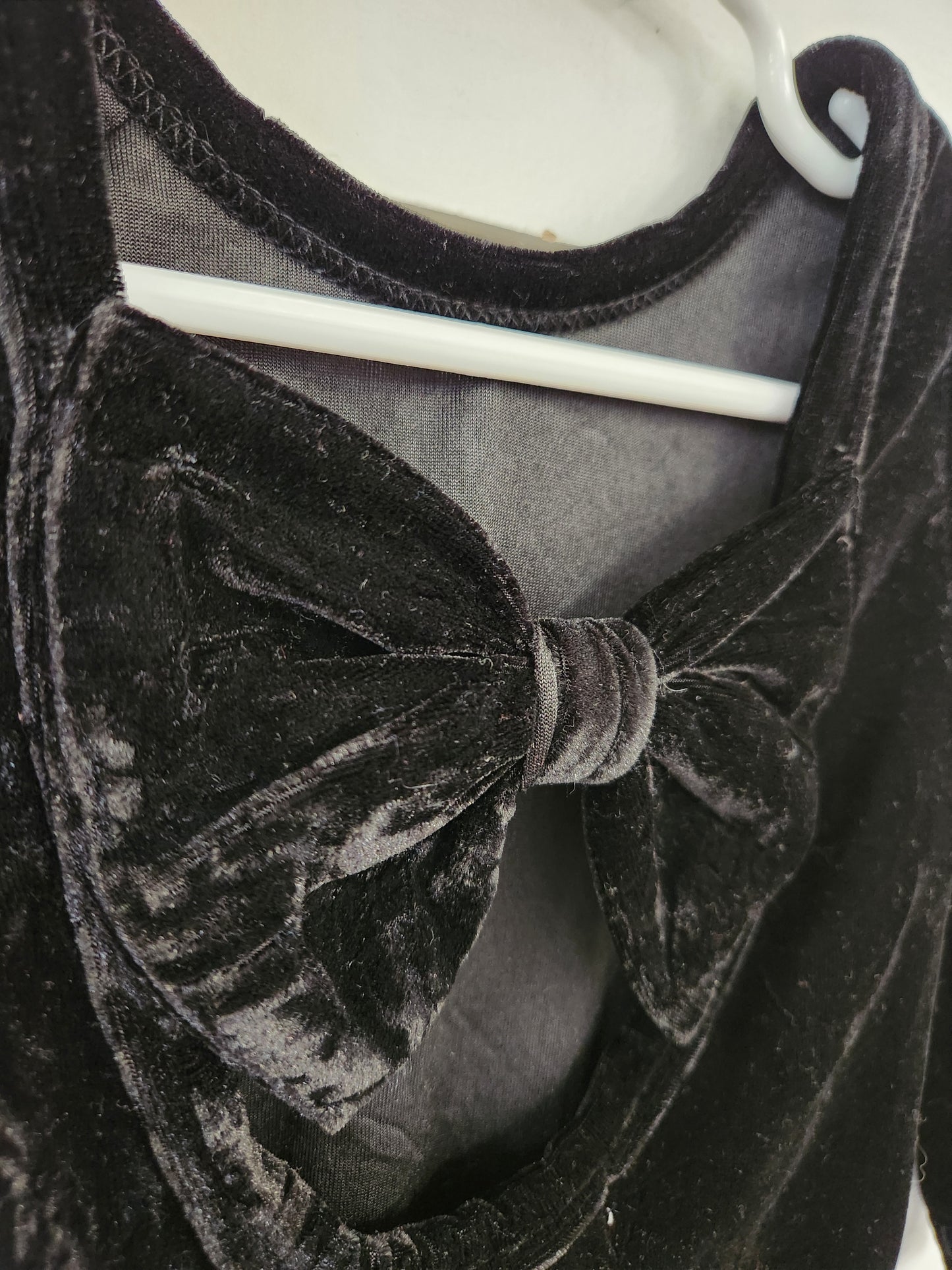 Size 2t | Bizzy Izzy Velvet Black Bow Bodysuit