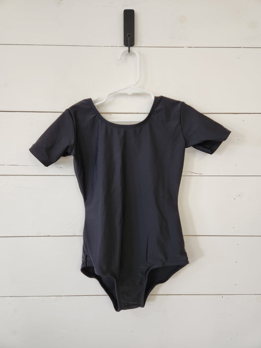 Size M | Leveret Girl Black Short-Sleeve Leotard