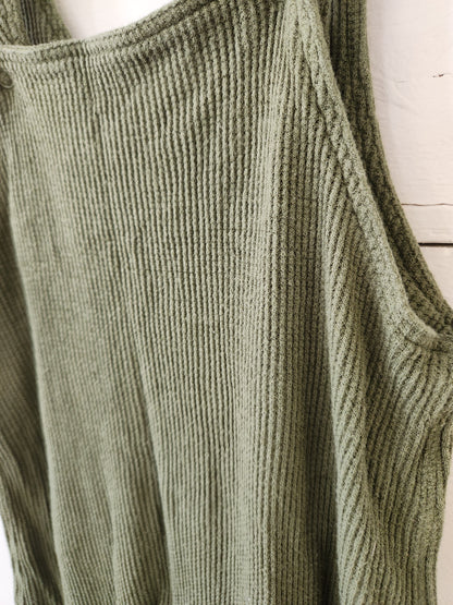 Size 12-18m | Angel Dear Green Waffle Knit Overalls