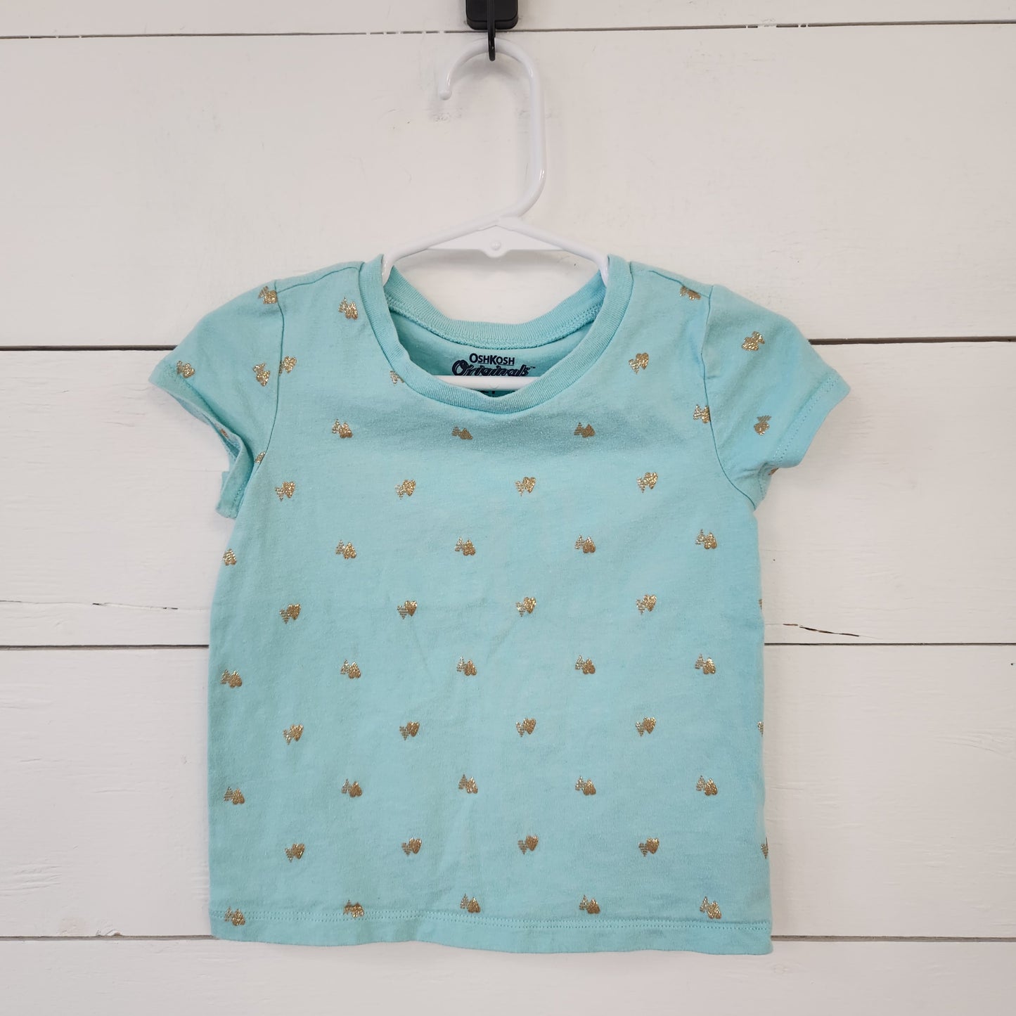 Size 2t | Osh Kosh Blue & Gold Heart Shirt