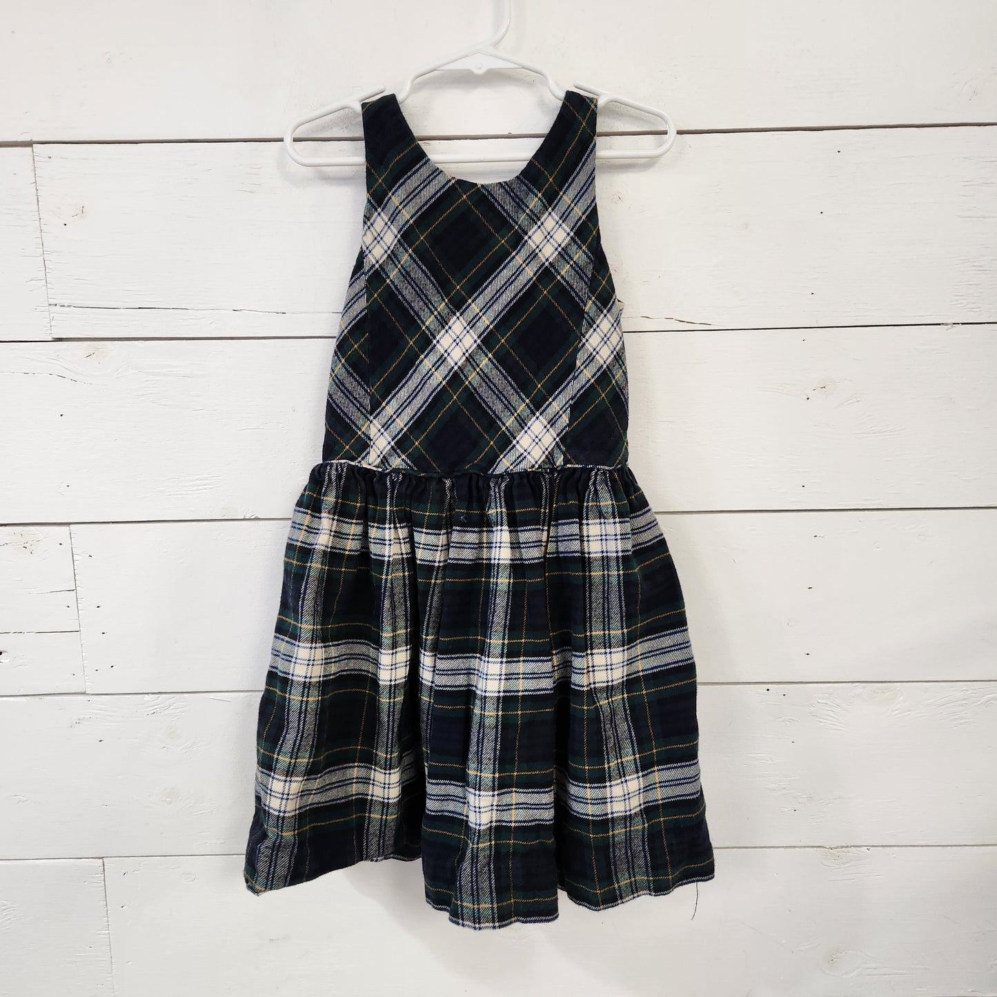 Size 6 | Ralph Lauren Navy & Green Plaid Sleeveless Dress