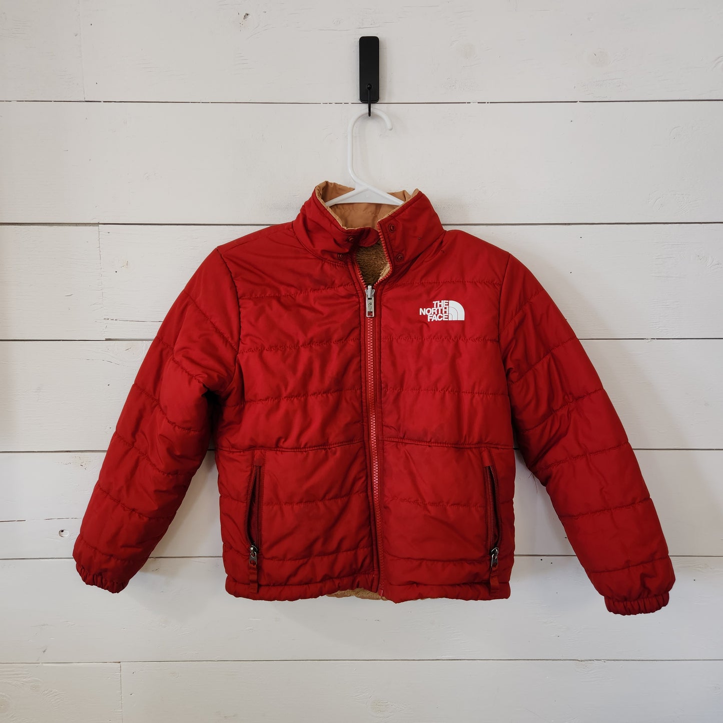 Size 7-8 | NorthFace Reversible Coat *no hood & stains