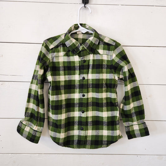 Size 5 | Gap Green Plaid Button Down Shirt