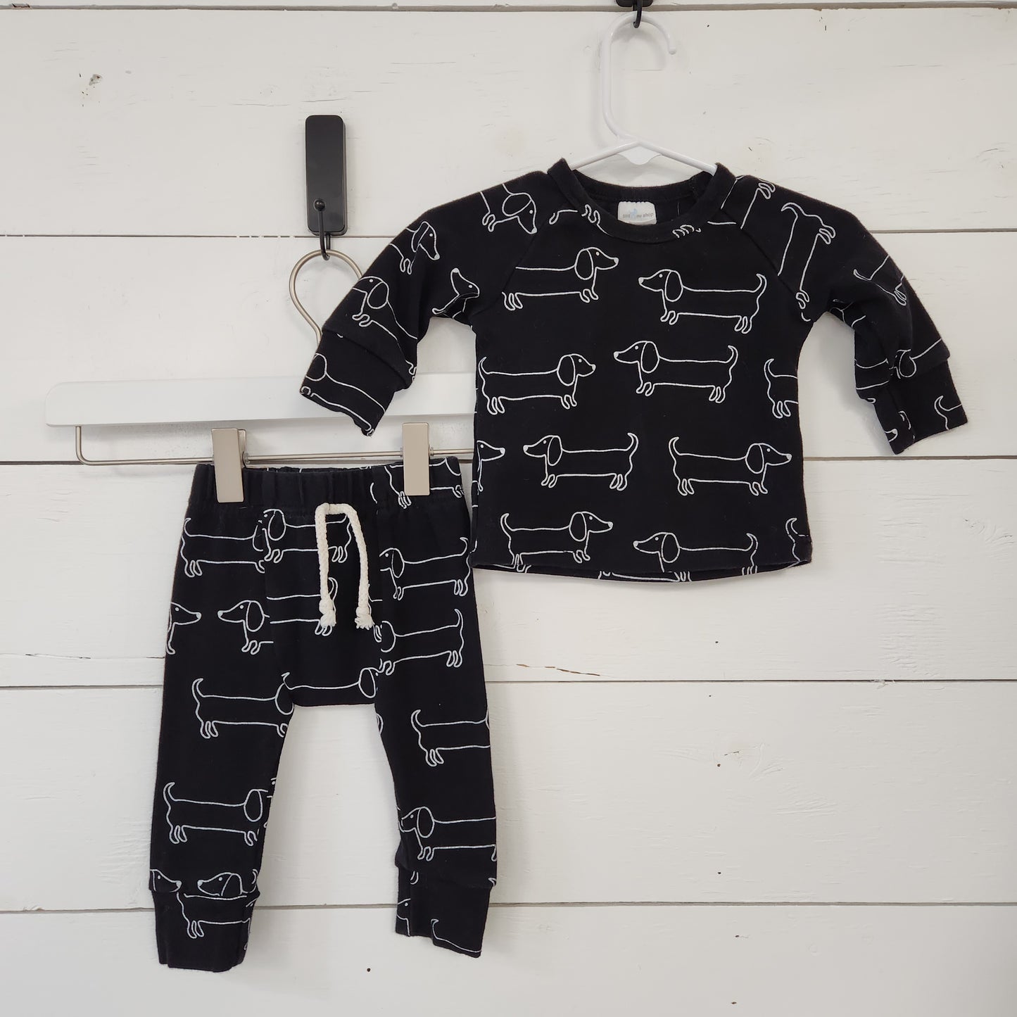 Size 3-6m | Little One Shop Co. Dachshund Top + Bottoms Set