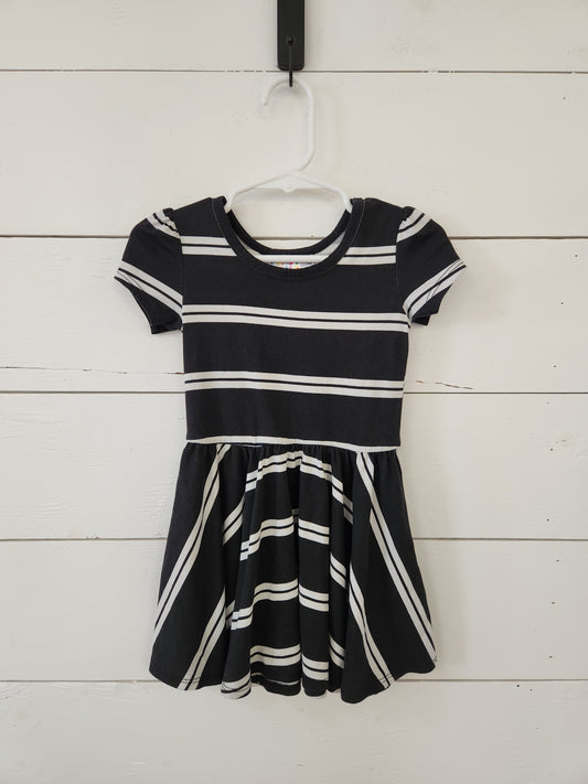 Size 12-24m | Dot Dot Smile Black Striped Twirl Dress