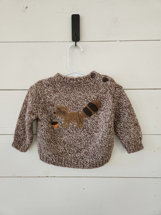Size 3-6m | Gymboree Embroidered Raccoon Sweater