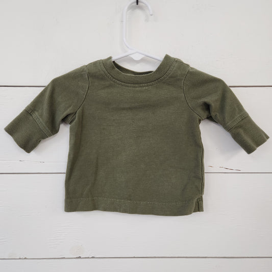 Size 0-3m | Hanna Andersson olive Longsleeve shirt