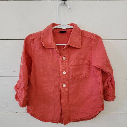 Size 12-18m | Gap Salmon Buttondown Shirt