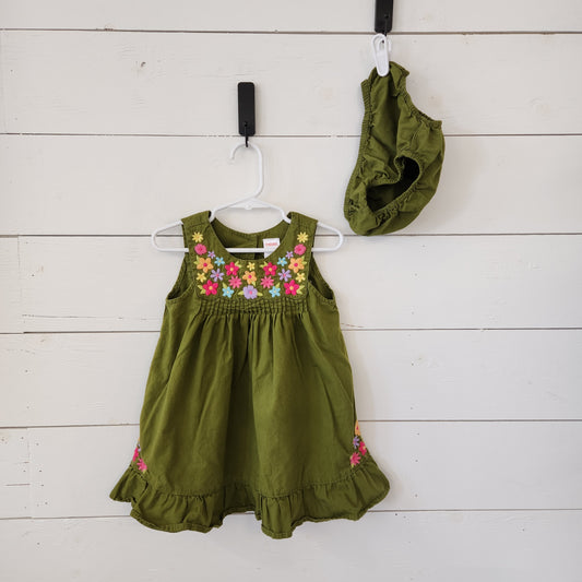 Size 2t | Gymboree Green Embroidered Dress Set