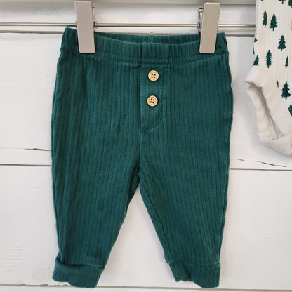 Size 0-3m | Gymboree Ribbed Pine Tree Set