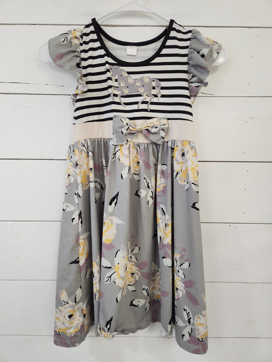 Size 8 | Penelope Plum Floral Unicorn Dress