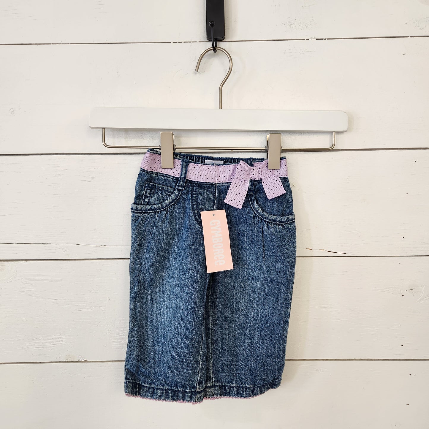 Size 3-6m | Gymboree Purple Bow Jeans NWT