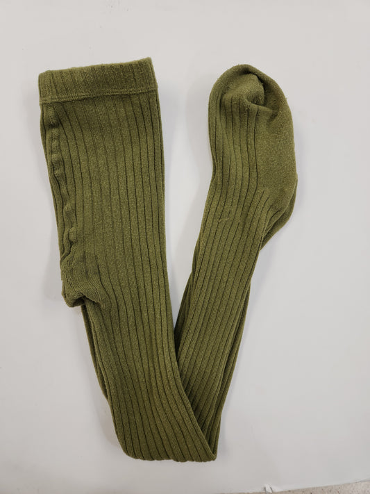Size 9-11 | Little Alaskan Ribbed Tights Fiddlehead