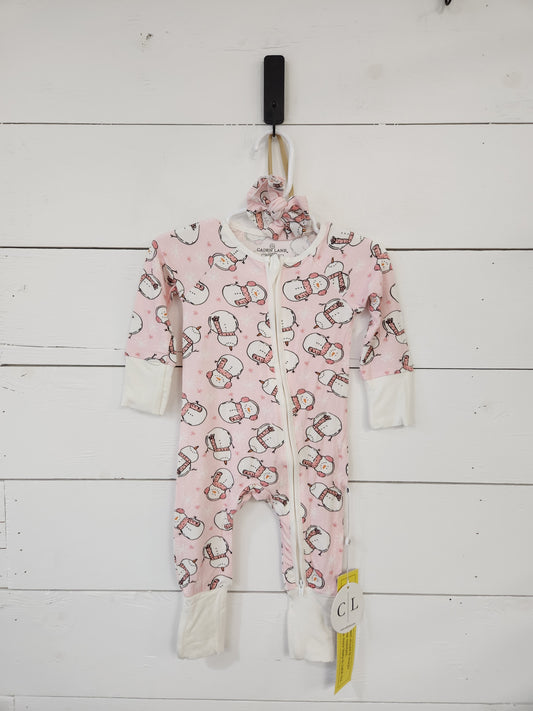 Size 0-3m | Caden Lane Zippered Romper w/Bow NWT