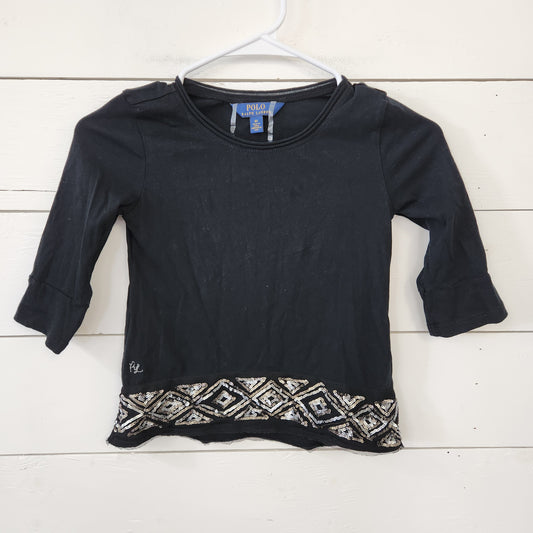 Size 6 | Polo Black 3/4 Sleeve