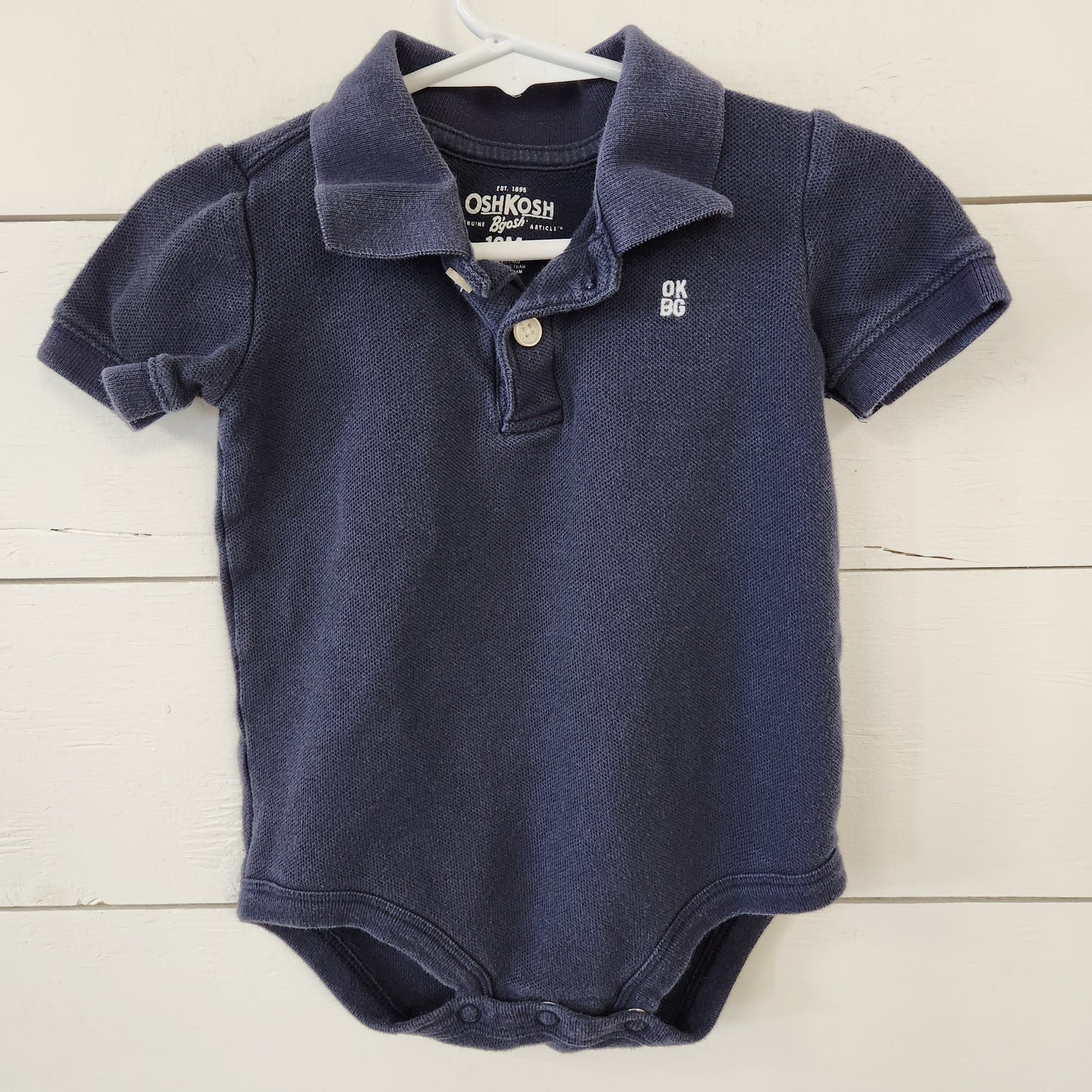 Size 18m | Osh Kosh Navy Polo Bodysuit