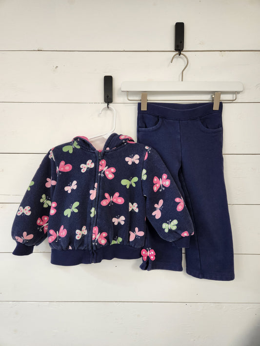 Size 3t | Gymboree Zip Butterfly Sweatshirt/Sweatpants Set