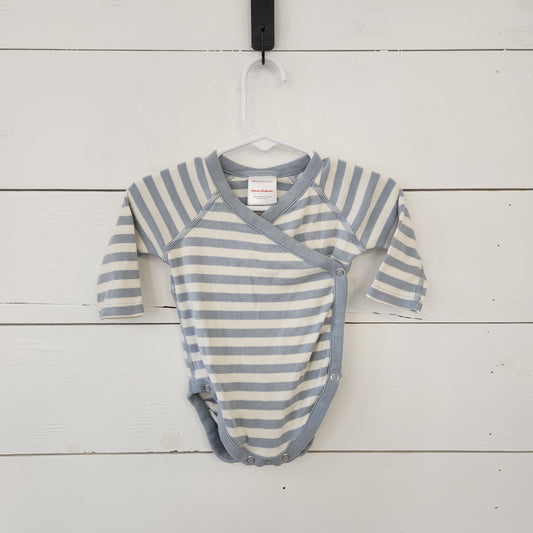 Size 0-3m | Hanna Andersson Grey Striped Bodysuit