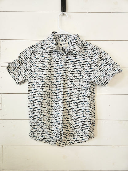 Size 10 | Flamehead Skate Shark Button Down Shirt