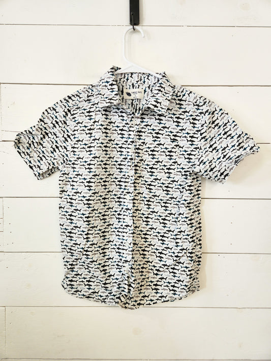 Size 10 | Flamehead Skate Shark Button Down Shirt