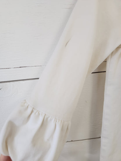 Size 4t | Matilda Jane Cream Bubble Sleeve Shirt *stain