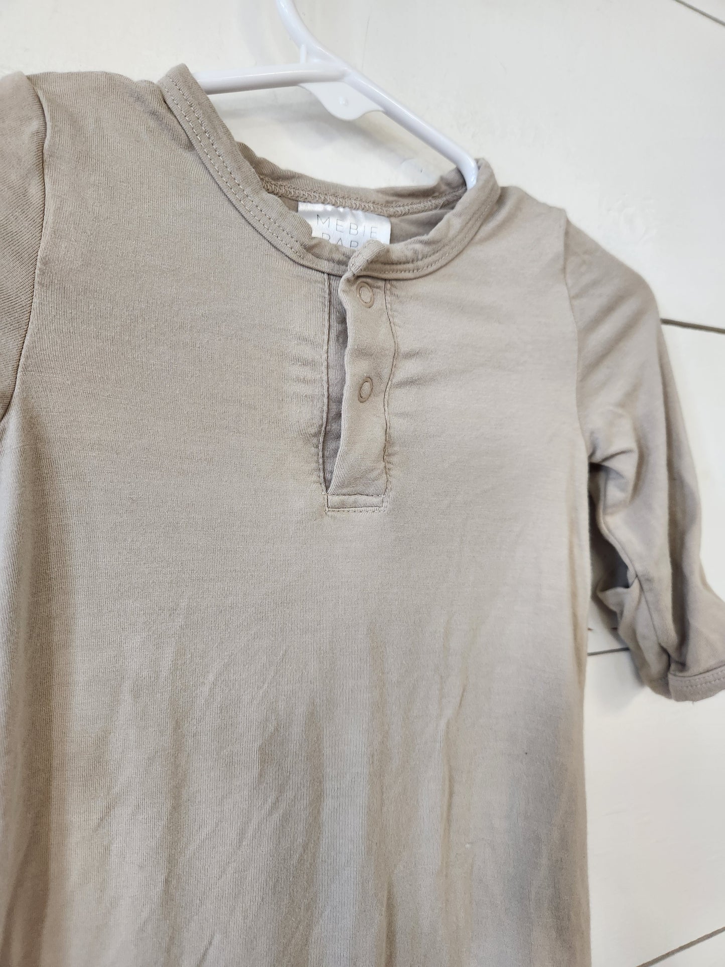 Size 0-3 | Mebie Baby Knotted Gown cream